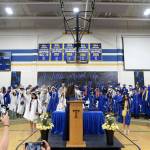 Tonasket Graduates prepare to move their tassels to the other side of their morterboards at their commencement ceremony held at the Tonasket High School gym on Saturday, June 3. Kelly Denison/submitted photoa