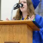Valedictorian Madeline Ashmore addressed her class during Tonasket High Schools graduation.