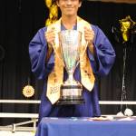Isaiah Hymes was this years recipient of the Glover Cup which is awarded to the Oroville graduating student who most shows the Spirit of Americanism. Hymes was presented the silver cup by Oroville School District Superintendent Dr. Jeff Hardesty during the commencement ceremony on Saturday, June 3 in Coulton Auditorium.