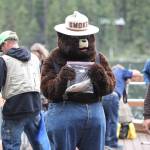 Smokey Bear catches a fish during the 2023 Bonaparte Lake Resort free fishing day festivities on Saturday, June 10. <em>Laura Knowlton/staff photos</em>