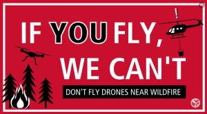 The Washington State Department of Natural Resources is warning people not to fly drones near wildfires. <em>Graphic courtesy of the DNR</em>.