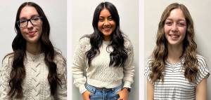 May Festival Royalty candidates Jayden Glover, Anna Hernandez and Sierra Buckmiller.