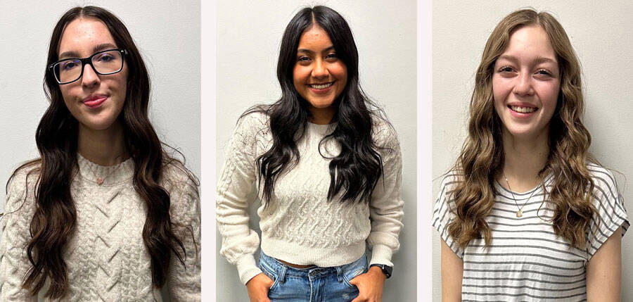 May Festival Royalty candidates Jayden Glover, Anna Hernandez and Sierra Buckmiller.
