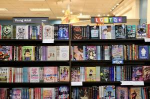 LGBTQ+ section next to the young adult, section at Barnes & Noble in Olympia. <em>Washington State Journal photo</em>