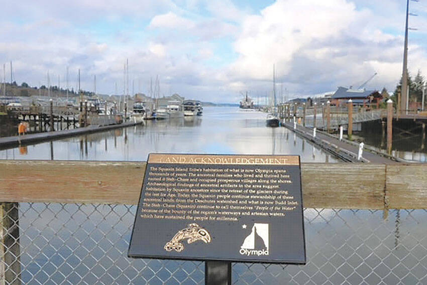 Overlooking the Puget Sound in Olympia, stands an acknowledgment honoring Native American tribes. WNPA photo