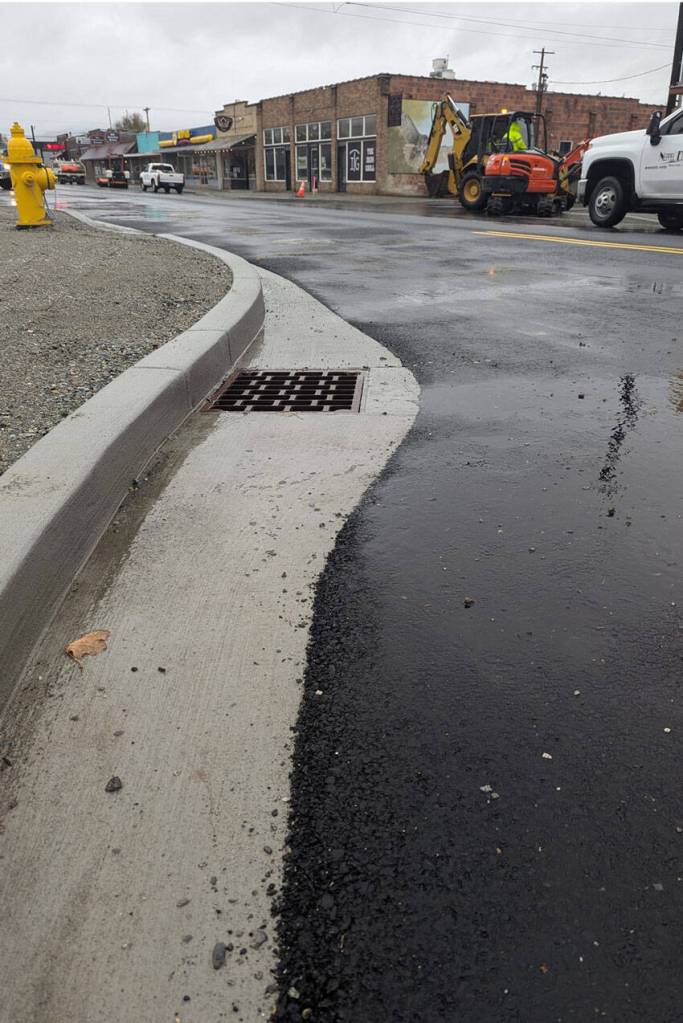 At noon, Whitcomb Avenue officially reopened to foot traffic after weeks of construction, on Wednesday afternoon. Meanwhile, the citys new stormwater and sewage system holds up to heavy rains. Photo: City of Tonasket