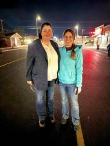 Councilmember Teagan Levine and Mayor Pro-Tem Alisa Weddle joined residents for a street party to celebrate the reopening of Whitcomb Avenue. Submitted/City of Tonasket photo