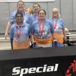 The Sasquatch Volleyball Team, front row, l-r, Kaite Cristoph, Kristen Caro and back row, Linsey Klier, Shaylee Tonasket, Mary Miller. Submitted photo