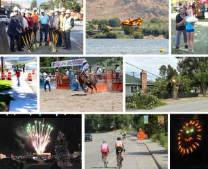 Looking Back at 2024 in photos top, l-r, Groundbreaking –After 24 years of hard work and planning, the Perfect Passage Project vision is turning into reality. On Aug. 27, members of the Tonasket City Council and City Clerk Alice Attwood were joined by former Councilmember Jill Ritter, Washington State Rep. Jacquelin Maycumber, Varela & Associates Engineer Kurt Holland, DOTs Clayton Verellien, City Planner Kurt Danison and Tonasket Chamber President Michael Stewart in celebrating the event. Firefighting – A $30 million purpose-built Bridger Aerospace Super Scooper was among the planes scooping water out of Osoyoos in August to drop on the Sunset Fire northeast of Oroville in the 9 Mile area. The plane can scoop up 14,000 gallons of water in 12 seconds. This was one of nine planes that were fighting the fire, about 2.5 miles from the Canadian Border. Garlic Festival – The rain didnt keep the fun away during the Garlic Festival in Tonasket, (middle row) Ironwood Project – Yee Haw Chesaw – The Chesaw Fourth of July Rodeo took place under sunny skies. The rodeo was well attended as saddle, ranch and bareback riders competed as well as cow riders and barrel racers, A Mighty Wind – A rain and windstorm hit the north end of the county blowing over several large trees in the Oroville area and knocking out electrical power to parts of Oroville and as far south as Ellisforde. (bottom row) – Christmas Light Up - The grand finale of his years Oroville Community Christmas Tree Lighting was a fireworks display provided by Discount Fireworks, Bike Tour-ists - A group of five bicyclists make their way to Orovilles Osoyoos Lake Veterans Park in July. They were part of a Bicycle Rides Northwest tour group of about 300 bicyclists and 60 support staff, Happy 4th of July – A smiley face was just one of the many oohs and awes at the Oroville Community Fireworks Display at Deep Bay Park. Gary De Von & Laura Knowlton/staff photos.