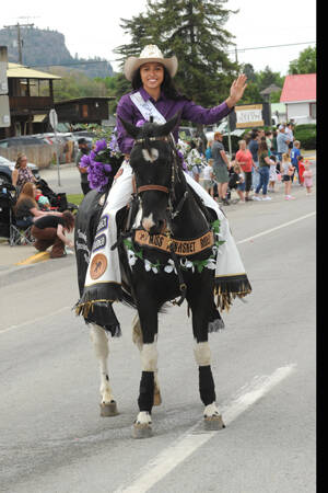 Miss Tonasket Rodeo 2025 Izzabel Cruz in the May Festival Parade. Gary De Von/staff photo