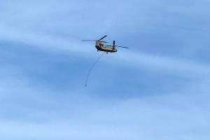 The Washington Air National Guard and U.S. Border Patrol conducted training exercises using Orovilles Dorothy Scott International Airport last week. The use of the airport was approved by the council at their June 3 meeting. The WAARNG CH-47 Chinook twin-rotor helicopters could be seen flying around the blue skies of Oroville last Thursday. Gary De Von/staff photo