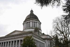 The Washington State Capitol in Olympia seen on a cloudy afternoon in February.